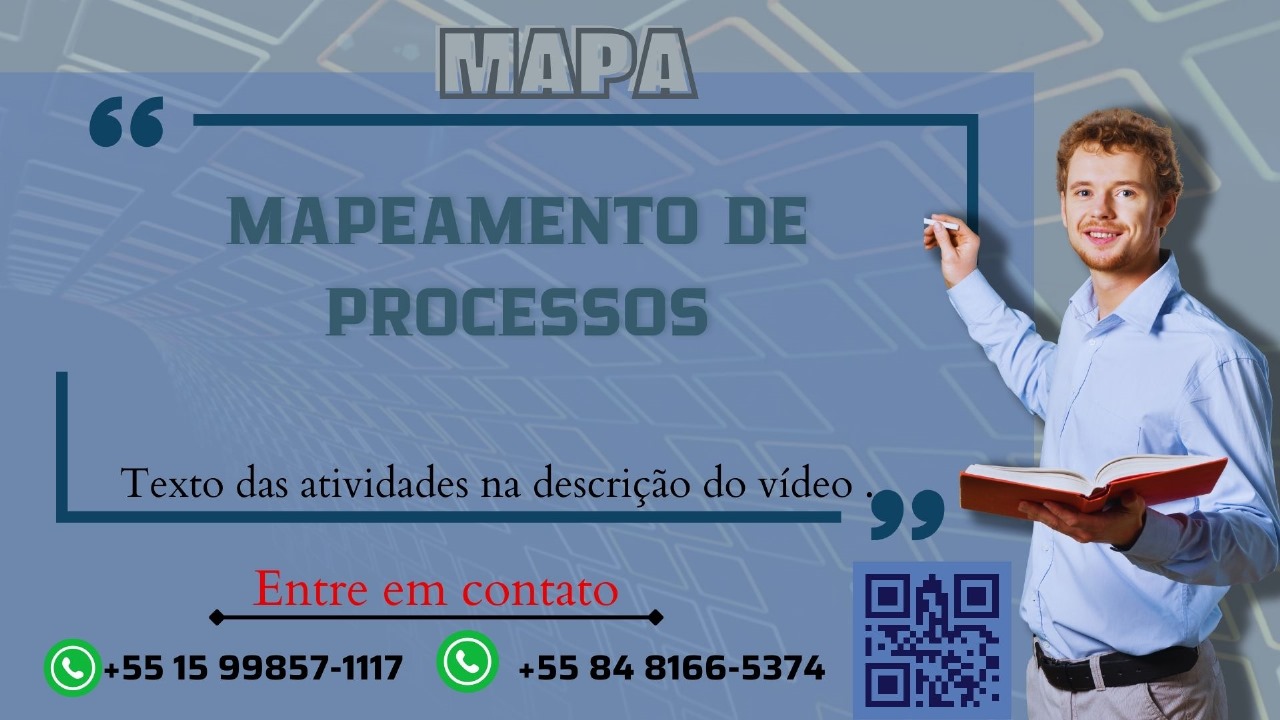 Para o mapeamento de um processo produtivo busca-se representar de forma visual a execução de um processo, representando cada etapa dele. Nesse sentido, são necessárias algumas atividades em período anterior ao mapeamento