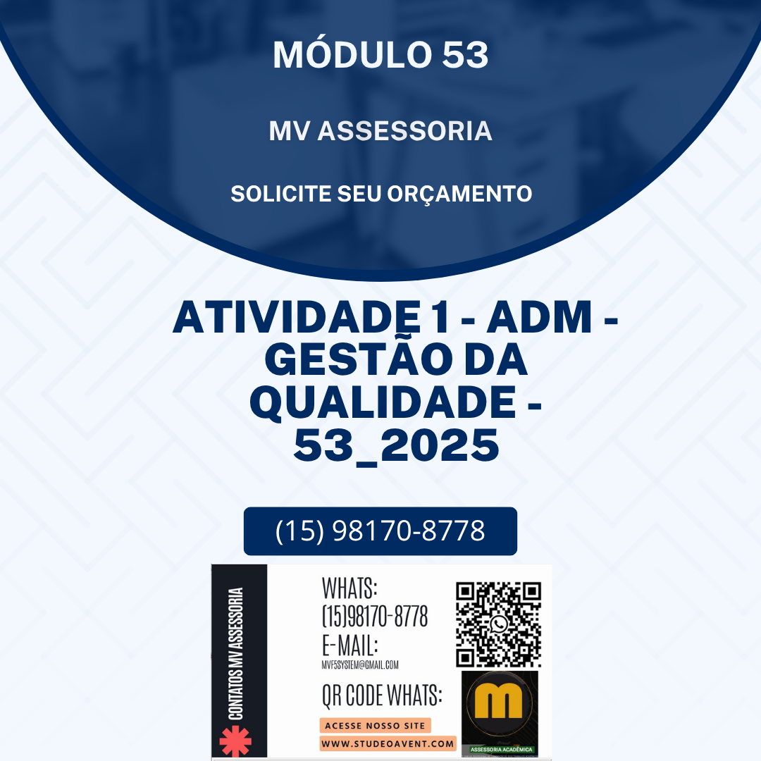 ATIVIDADE 1 – ADM – GESTÃO DA QUALIDADE – 53_2025