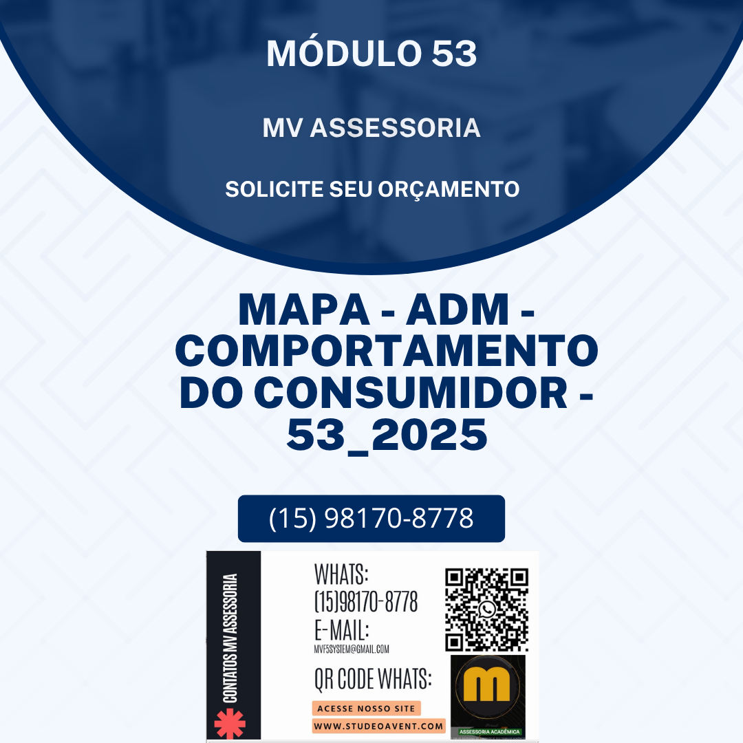 MAPA – ADM – COMPORTAMENTO DO CONSUMIDOR – 53_2025