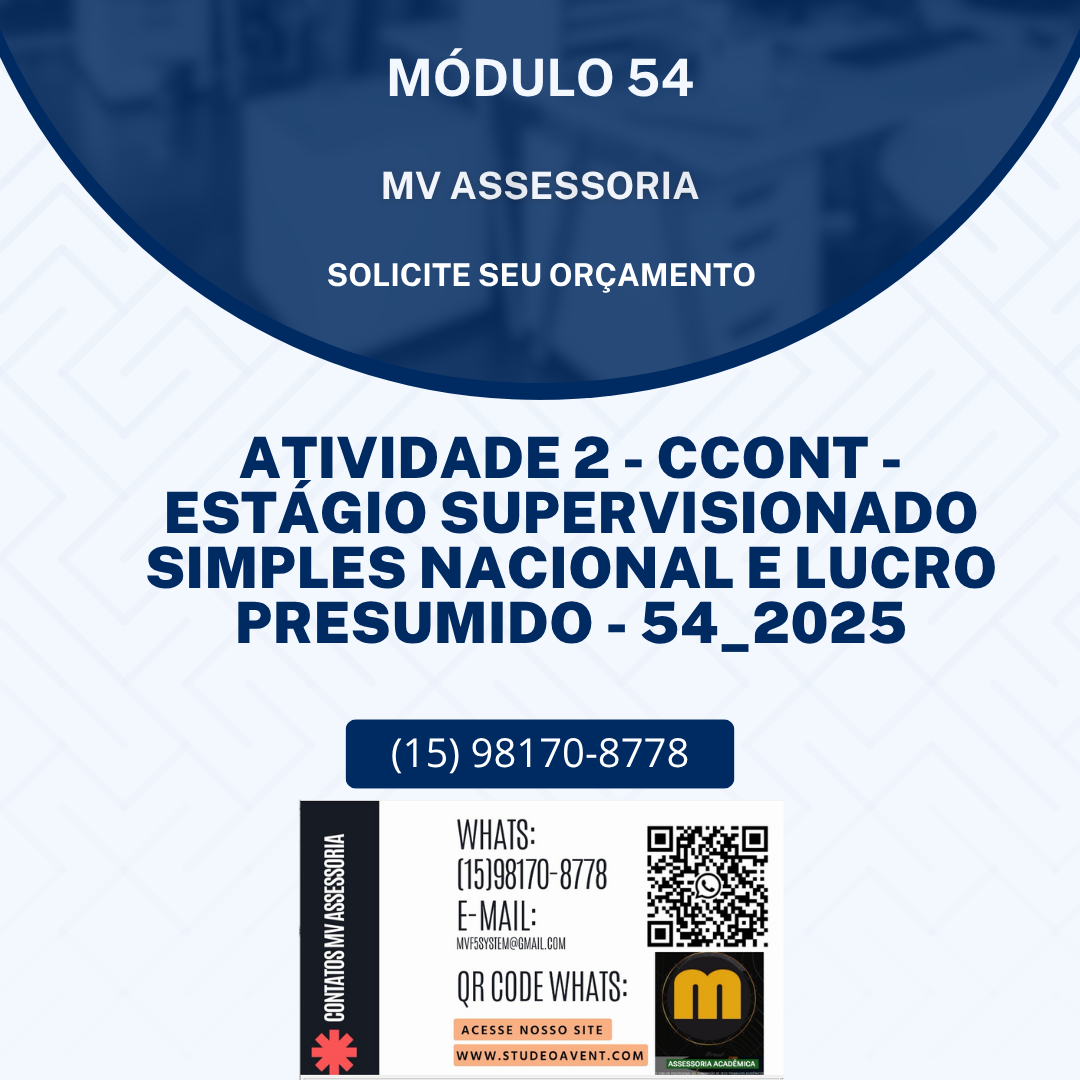 Baseando-se no enunciado (disponível no arquivo de resposta da atividade) e nas orientações das aulas de Estágio Supervisionado I,
