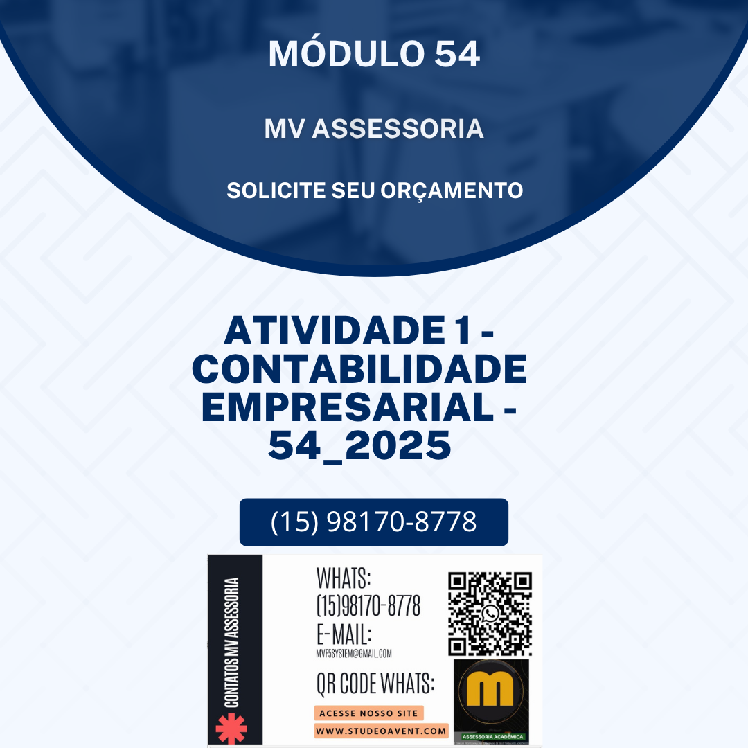 ATIVIDADE 1 – CONTABILIDADE EMPRESARIAL – 54_2025