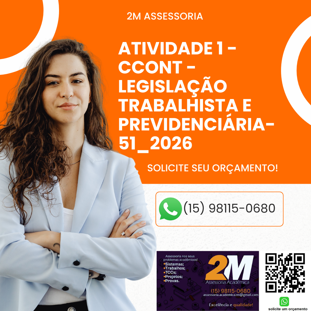 ATIVIDADE 1 – CCONT – LEGISLAÇÃO TRABALHISTA E PREVIDENCIÁRIA- 51_2026