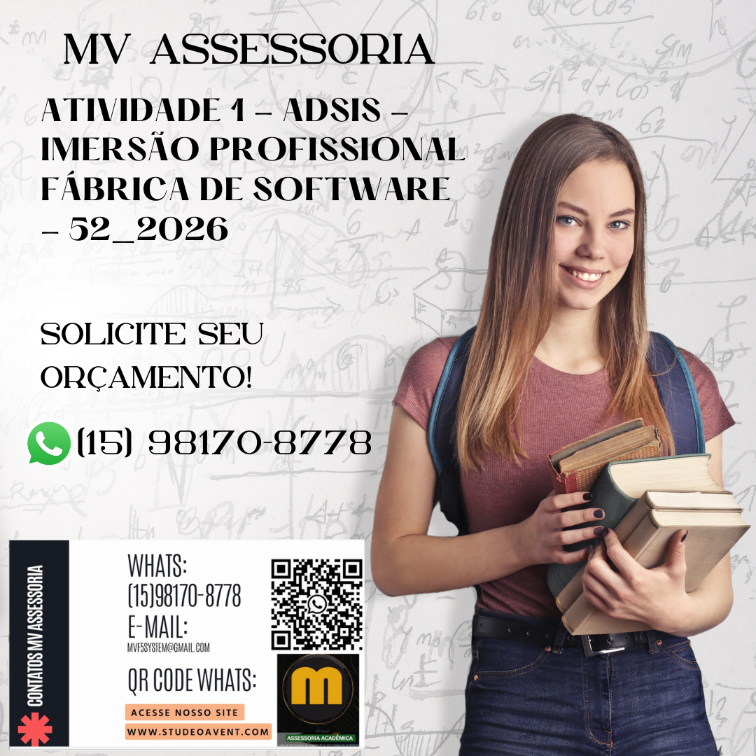 ATIVIDADE 1 – ADSIS – IMERSÃO PROFISSIONAL FÁBRICA DE SOFTWARE – 52_2026