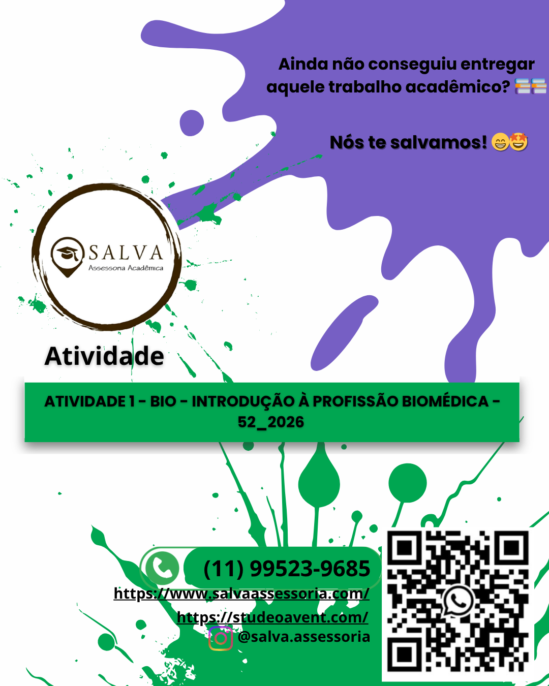 ATIVIDADE 1 – BIO – INTRODUÇÃO À PROFISSÃO BIOMÉDICA – 52_2026